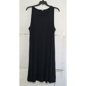 An Old Navy Plus Y2K Black Midi Dress Sleeveless Summer Cottage Core Gothic 3X